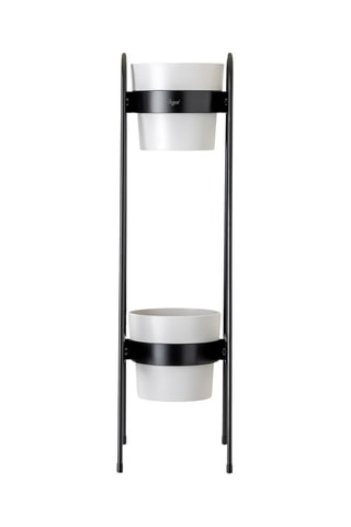 Jardinière 2 niveaux - 20 x 30 x 75 cm - Noir