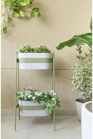 Jardinière 2 niveaux - 37 x 30 x 75 cm - Vert clair