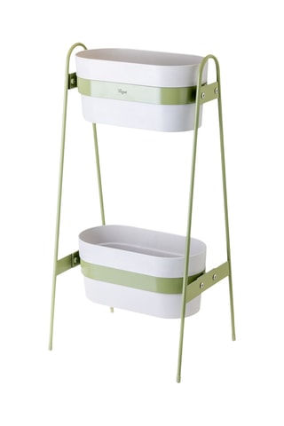 Jardinière 2 niveaux - 37 x 30 x 75 cm - Vert clair