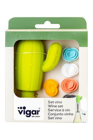 1 bouchon de bouteille à vin et 6 marque-verres en silicone