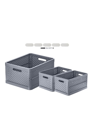 3 boîtes de rangement - 11,3 l et 32 l - Noir