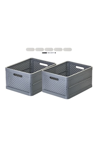 2 boîtes de rangement - 32 l - Noir
