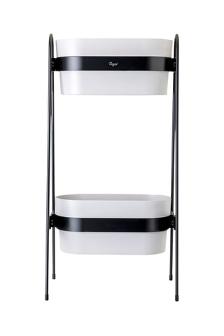 Jardinière 2 niveaux - 37 x 30 x 75 cm - Noir