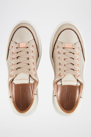 Baskets plateformes en cuir - Marron et doré