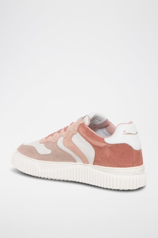 Baskets en cuir Laura - Blanc et rose