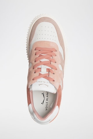 Baskets en cuir Laura - Blanc et rose