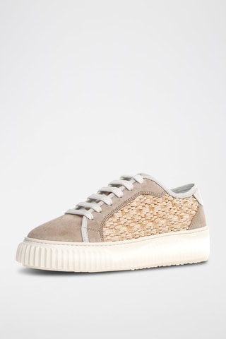 Baskets plateformes en nubuck - Beige