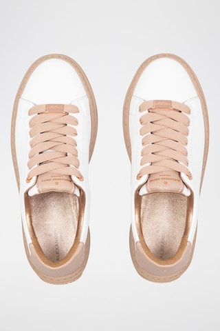 Baskets en cuir London - Blanc et rose