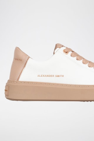 Baskets en cuir London - Blanc et rose