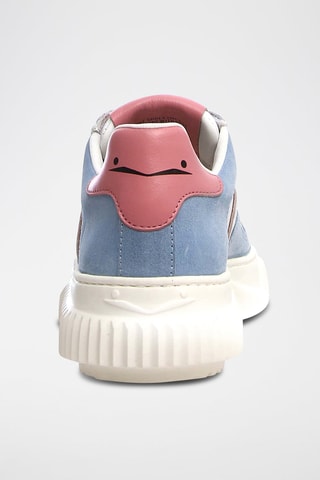 Baskets en cuir de veau - Blanc, bleu et rose