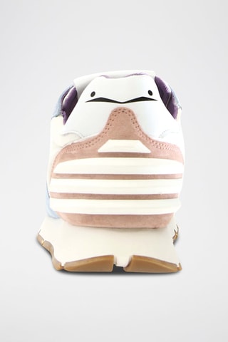 Baskets en cuir - Blanc, bleu et rose