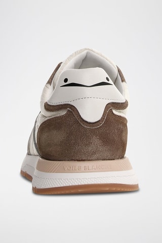 Baskets en cuir - Blanc, noir et gris