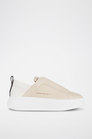Slip-on en cuir Wembley - Blanc et rose