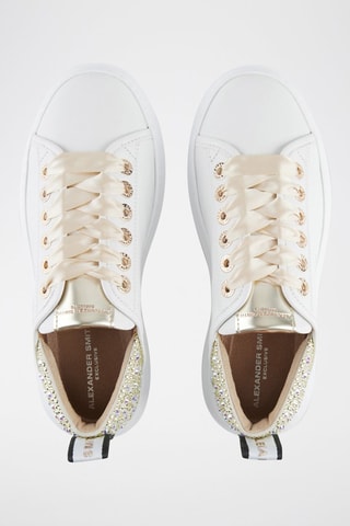 Baskets plateformes en cuir Wembley - Blanc et beige