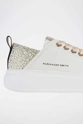 Baskets plateformes en cuir Wembley - Blanc et beige