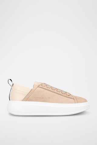 Baskets plateformes en cuir - Noir et beige