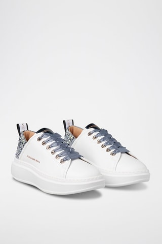 Baskets plateformes en cuir Wembley - Blanc et gris