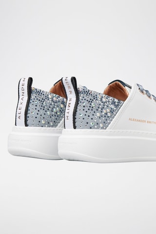 Baskets plateformes en cuir Wembley - Blanc et gris