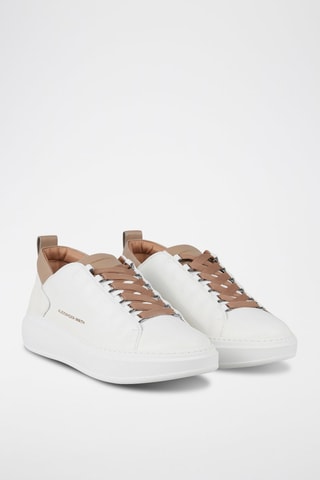 Baskets en cuir Wembley - Blanc et marron