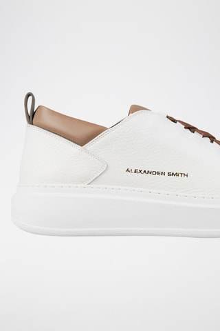 Baskets en cuir Wembley - Blanc et marron