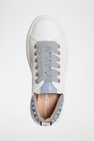 Baskets plateformes en cuir - Blanc et gris