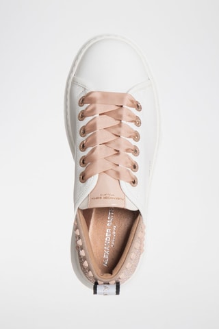 Baskets plateformes en cuir - Blanc et beige