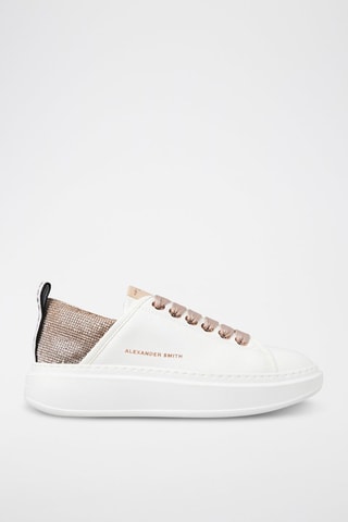 Baskets plateformes en cuir Wembley - Blanc et rose