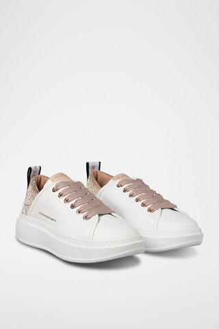 Baskets plateformes en cuir Wembley - Blanc et rose