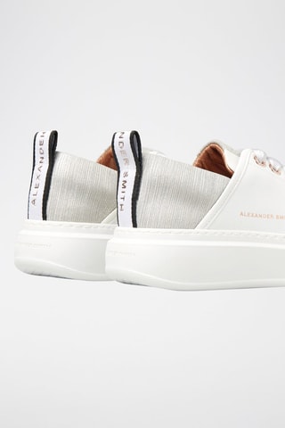 Baskets en cuir Wembley - Blanc et argenté