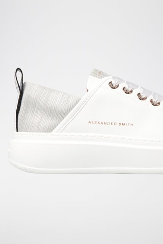 Baskets en cuir Wembley - Blanc et argenté