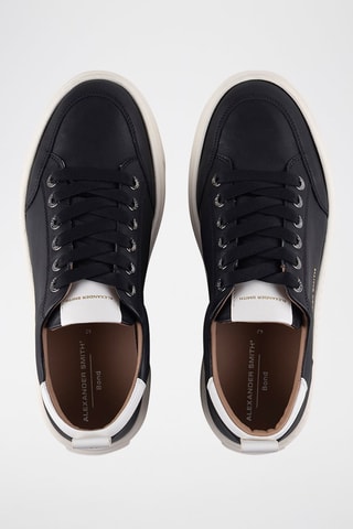 Baskets en cuir - Blanc, noir et doré