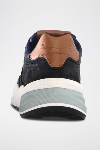 Baskets en cuir Bulk - Bleu et marron