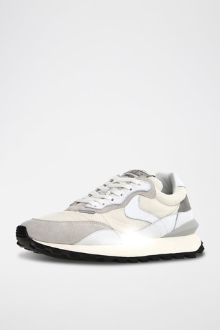 Baskets en nubuck - Blanc, noir et gris