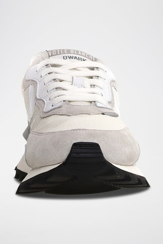 Baskets en nubuck - Blanc, noir et gris