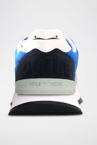 Baskets en cuir - Blanc, bleu et gris