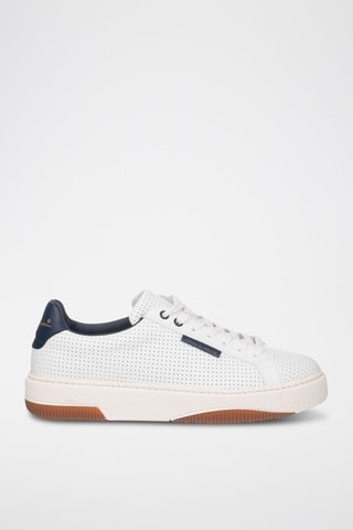 Baskets en cuir - Blanc et bleu