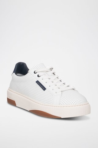 Baskets en cuir - Blanc et bleu