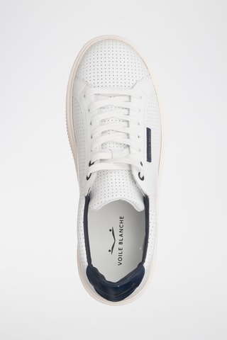 Baskets en cuir - Blanc et bleu