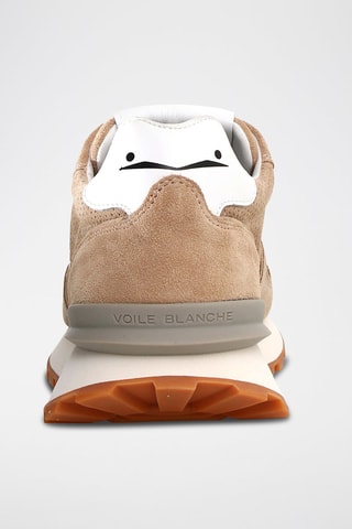 Baskets en cuir - Blanc, noir et beige