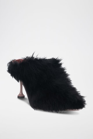 Mules à talons en cuir - Noir