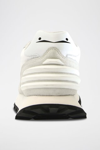 Baskets en cuir - Blanc, noir et gris