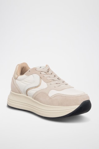 Baskets en cuir Melany - Blanc et beige