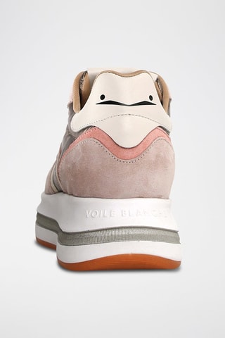 Baskets en cuir Melany - Blanc, marron et rose