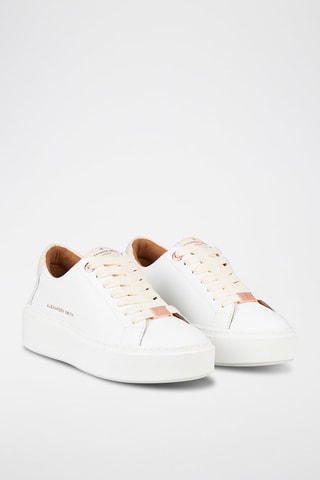 Baskets en cuir - Blanc et beige