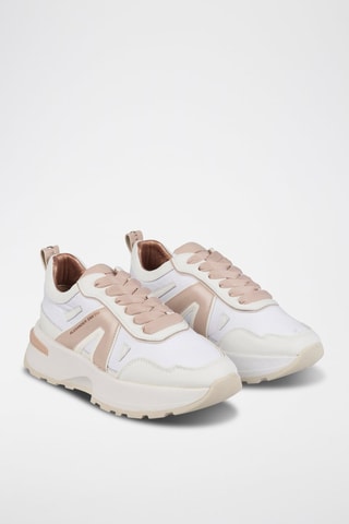 Baskets plateformes - Blanc et rose