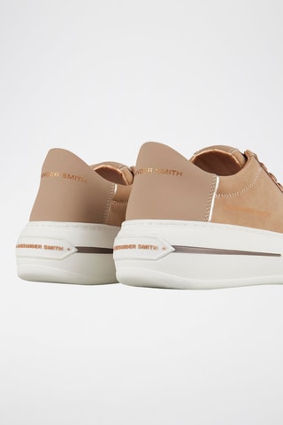 Baskets plateformes en cuir - Marron, rose et doré