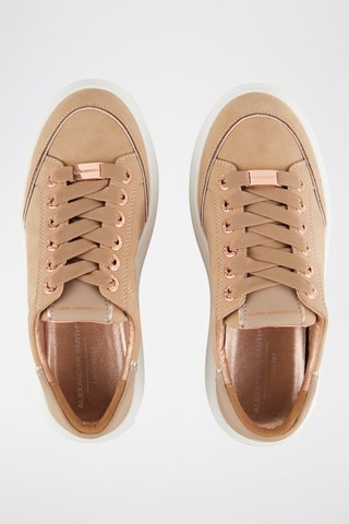 Baskets plateformes en cuir - Marron, rose et doré