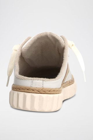 Mules en cuir - Blanc et doré