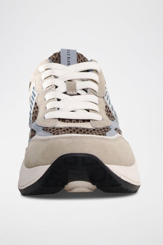 Baskets en nubuck - Beige, marron et gris