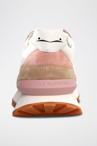 Baskets en nubuck - Blanc, beige et rose